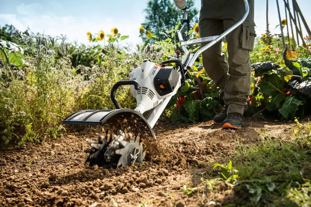 STIHL MultiSystem used by gardener in a garden